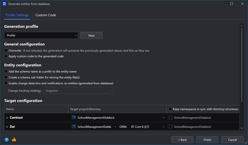 Entity generation overview